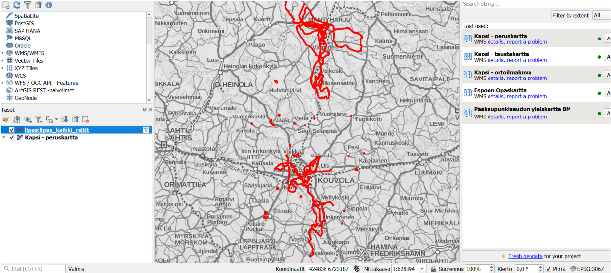 Gispo • Rajapinnasta Repoveden kansallispuistoon QGIS