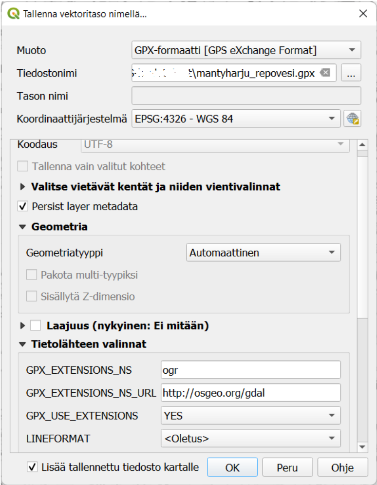 Gispo • Rajapinnasta Repoveden kansallispuistoon QGIS