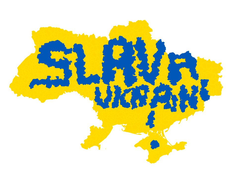 A map of Ukraine with the text "Slava ukraini!"