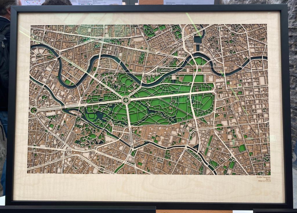 Berlin map made of hardwood 