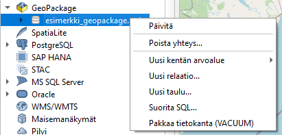 Gispo • GeoPackage – paketti johon voi tallentaa aineiston ja projektin geopackage
