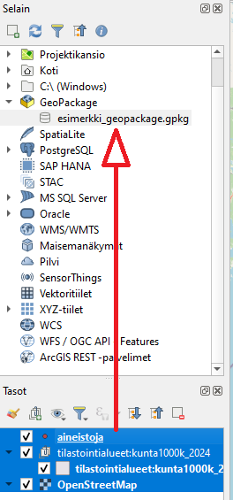 Gispo • GeoPackage – paketti johon voi tallentaa aineiston ja projektin geopackage