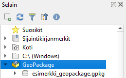 Gispo • GeoPackage – paketti johon voi tallentaa aineiston ja projektin geopackage