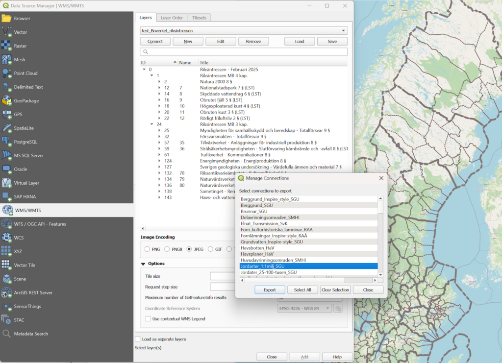 Gispo • Lista över öppna geodatatjänster i Sverige geodatatjänster
